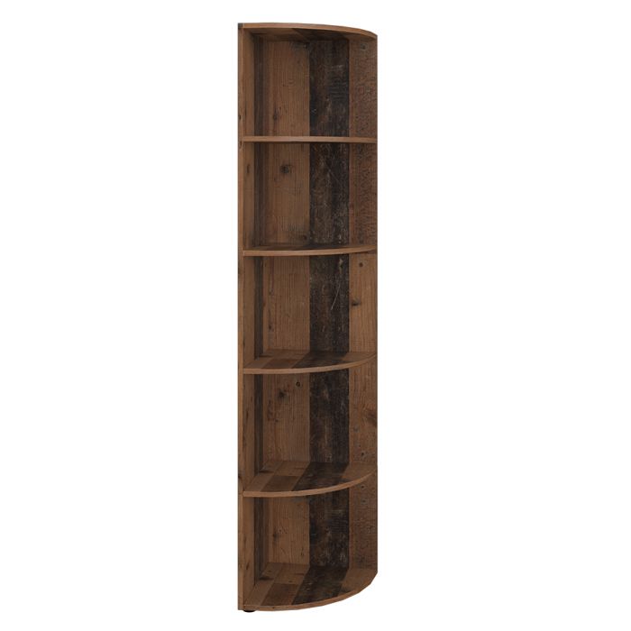 Libreria Angolare Vicco Ecki - In Legno Antico, 40x180cm, 5 Ripiani - Foto 7