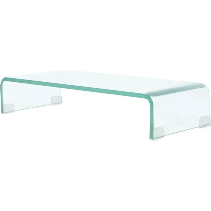 Meuble TV - vidaXL - 244127 - Verre transparent - 60x25x11 cm - Design contemporain