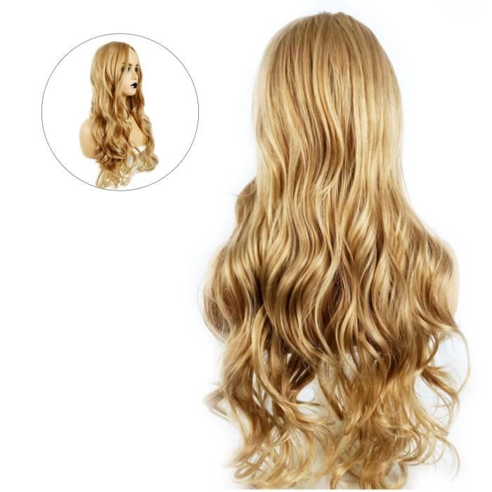 Perruque Synthétique Femme Blonde Foncée Bouclée Mi-longue - Ref EVA - Neuf Avec étiquettes