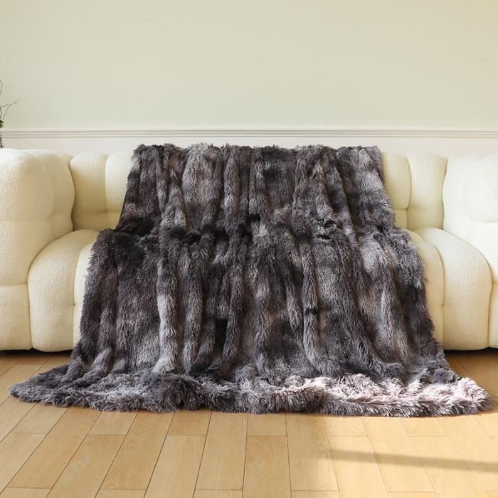 Peluche Super Doux Couverture130 x 160cm Colorée Literie Canapé Couverture Fur Chaud Jeter Couverture Cosy Couch pour HiverB