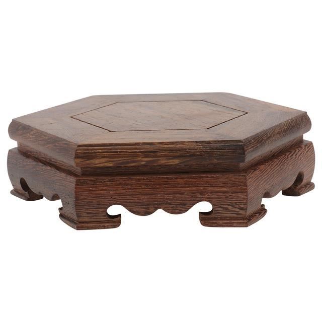 Base En Bois Massif Pour Bonsaï Ou Théière – Piédestal Élégant 8x8x3.7 Cm, Style Rétro Naturel