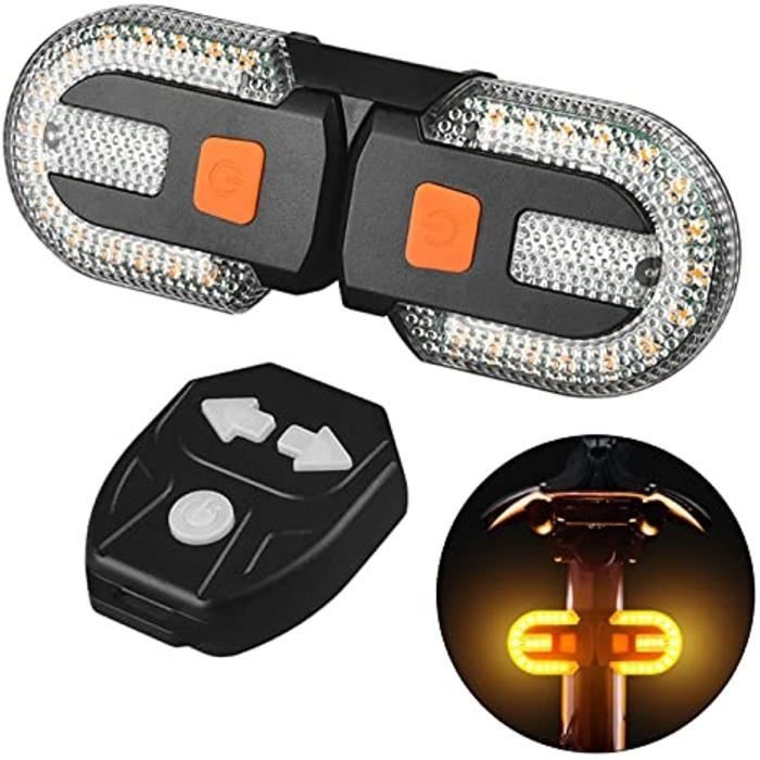 Feu Arrière Vélo LED Avec Télécommande - Rechargeable USB - Indicateur Clignotant