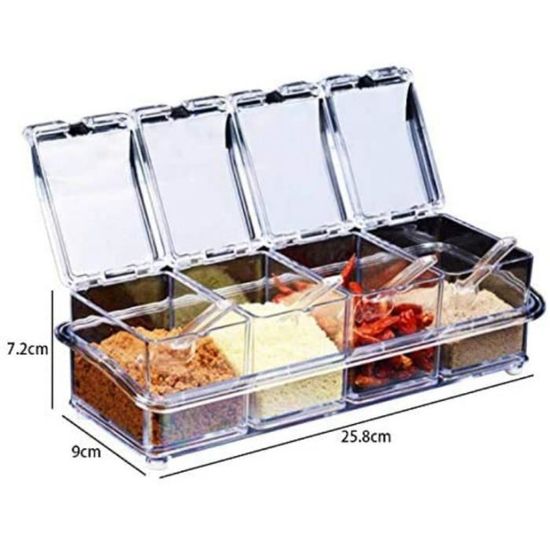Lot de 2 organiseurs de tiroir à épices en acrylique transparent, extensible de 33 cm à 66 cm