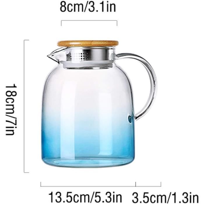 Carafe En Verre Borosilicate Ambré Avec Couvercle Et Filtre à Thé - Grande Capacité, Résistante à La Chaleur, Idéale Pour Thé, Eau, Jus - Passe Au Lave-vaisselle