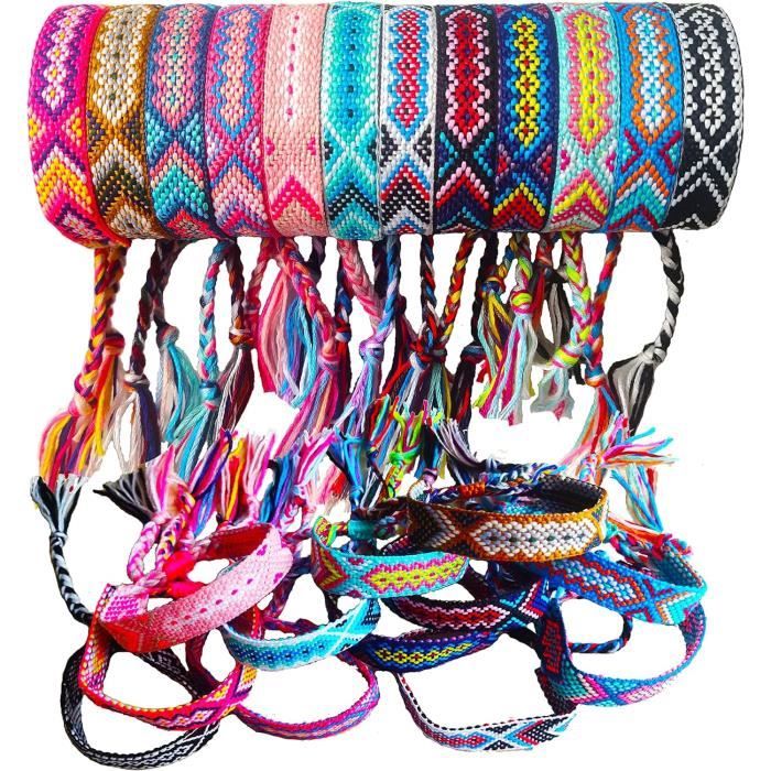 12 Bracelets D'amitié Colorés Pour Enfants - Licorne, Cœur, Arc-en-ciel - Taille Réglable