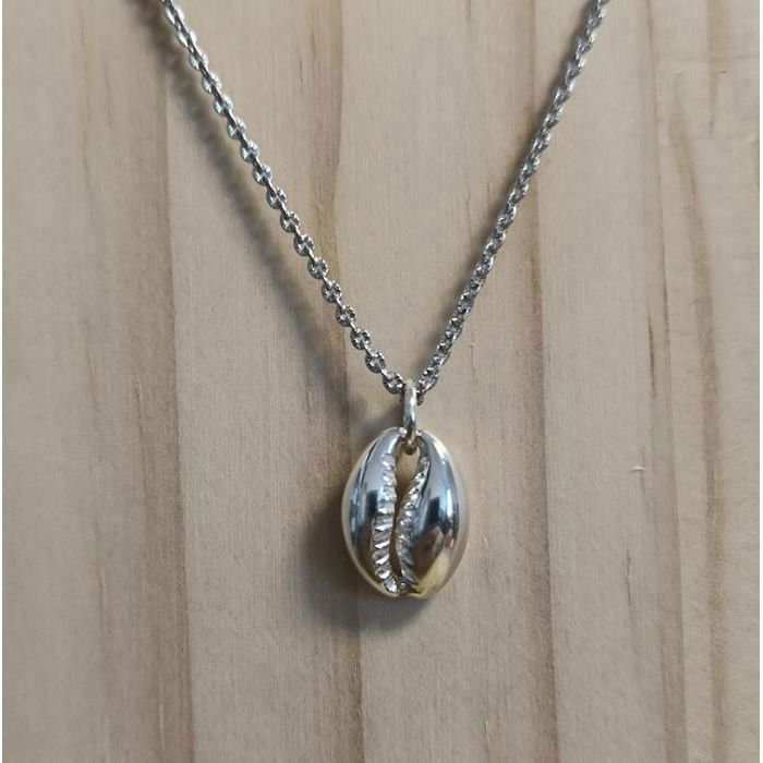 Pendentif Coquillage En Argent 925 Avec Chaîne - Style Plage, Occasion Bon état