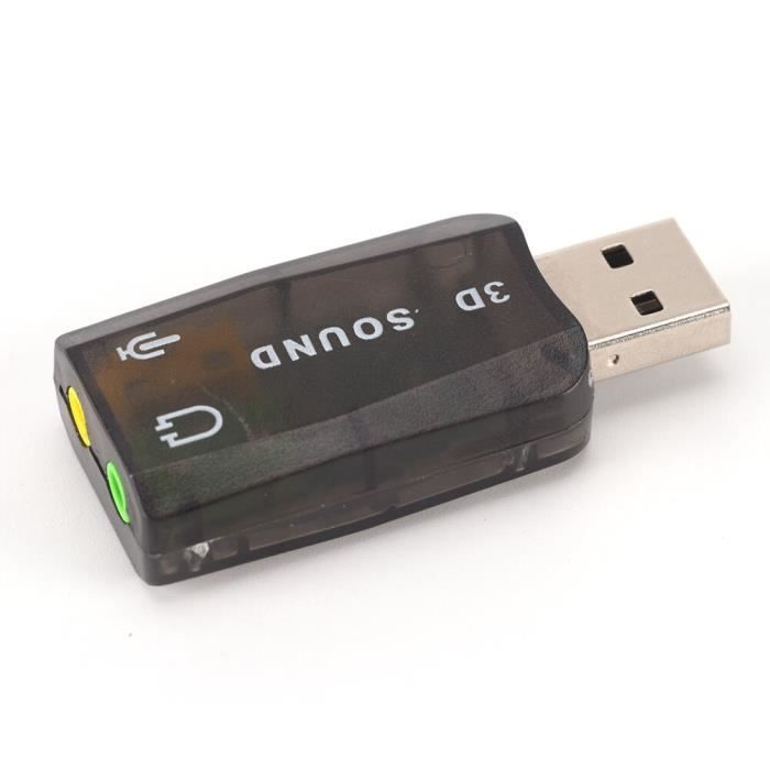 Carte son USB externe 5.1 - PC Mac - USB - Noir - Cdiscount Informatique