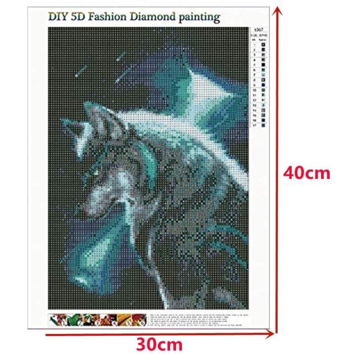 Diamond Painting Loup 30x40cm - Kit Complet Loisir Créatif Adulte Décoration Murale