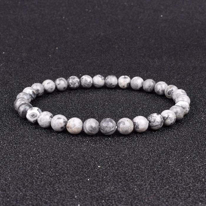 Bracelet Homme Perles En Pierre De Montagne Bleu : Milo - Retour De Plage