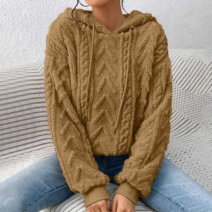 Sweat Polaire Capuche Hiver Chaud Veste Femme Capuche Grande