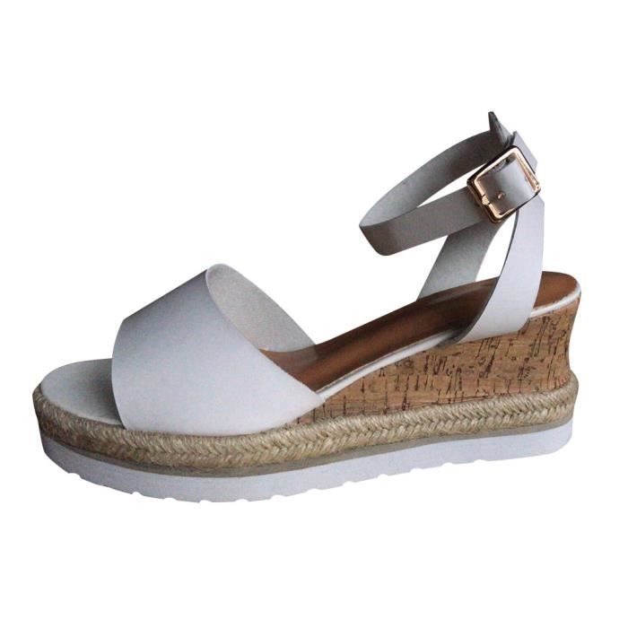 R tro Femmes Mode Chaussures ouvertes devant la cheville