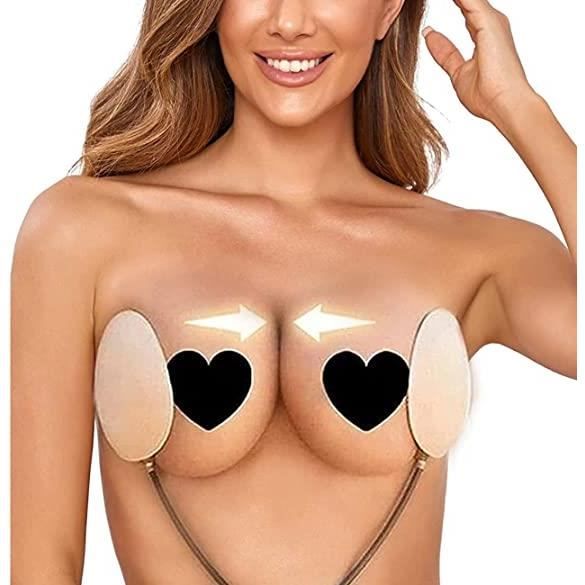 Push Up Frontless Bra Kit Fil Pour Femme, Deep Plunge Bra Kit Invisible  Backless Strapless Sticky Bra Beige - Cdiscount Prêt-à-Porter