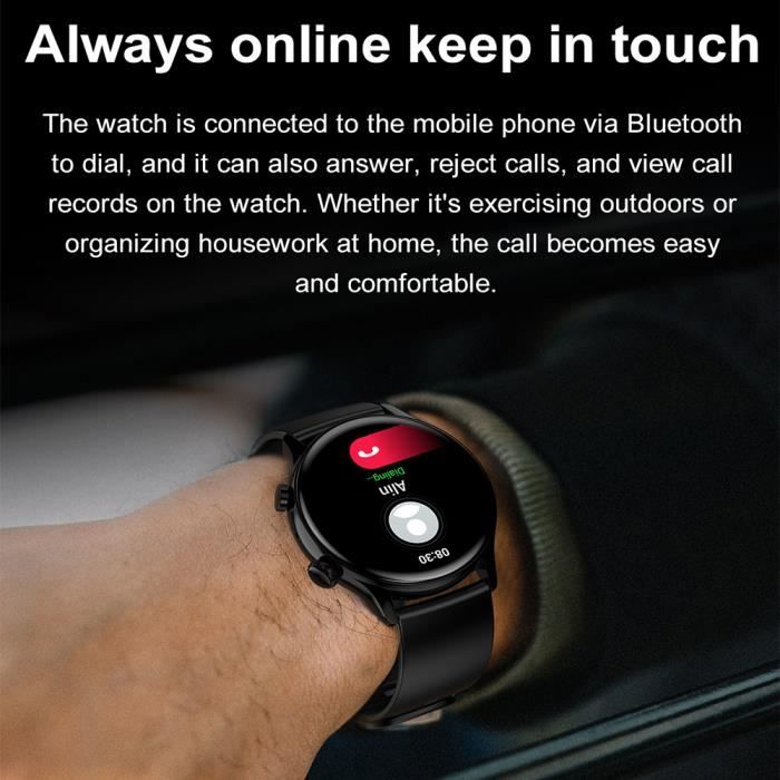 Montre connect e pour hommes avec affichage permanent de l heure