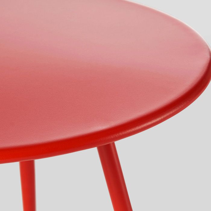 Lot De 2 Tables Basses Gigognes Rondes En Acier Rouge - Palavas (ø50 Cm Et ø40 Cm, Hauteur 34/29,5 Cm) - 7