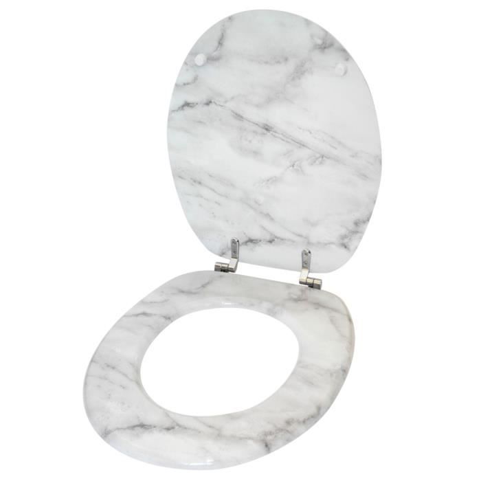 Abattant wc effet marbre blanc