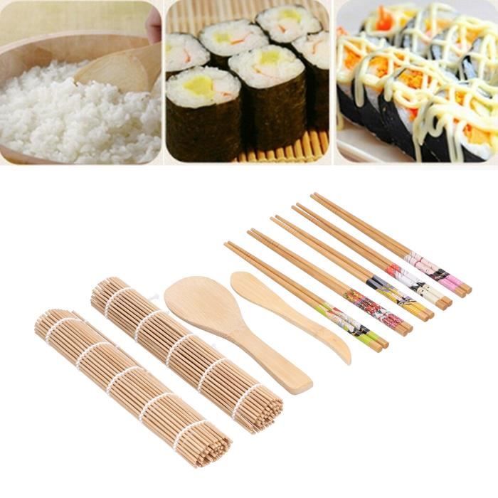 Natte Sushi, Tapis Sushi, Natte Bambou Pour Sushi, Tapis Sushi Bambou,  Bambou Sushi DIY Kit , Tapis Bambou, Tapis de Cuisine en ,10 - Cdiscount  Maison