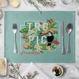Set de table,Toucan tapis de Table imprimé avec motifs d'animaux d'oiseaux, napperon de cuisine, décoration de réception - Type 15-2