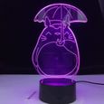 couleur 16 couleur avec télécommande Lampe LED EN 3D THÈME Mon Voisin Totoro, Parapluie Ouvert, Illusion de L-2