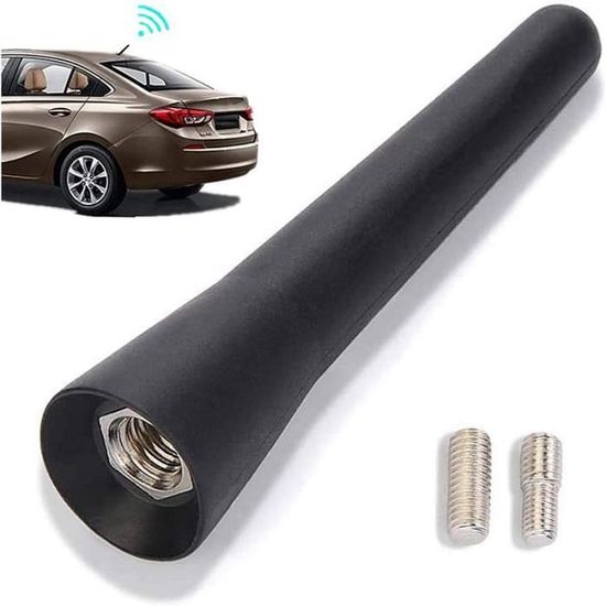 Antenne Voiture Courte 6 Cm Noire – Universelle Avec Adaptateurs M4 M5 M6, Résiste Au Lavage Auto (Grapid Automotive)
