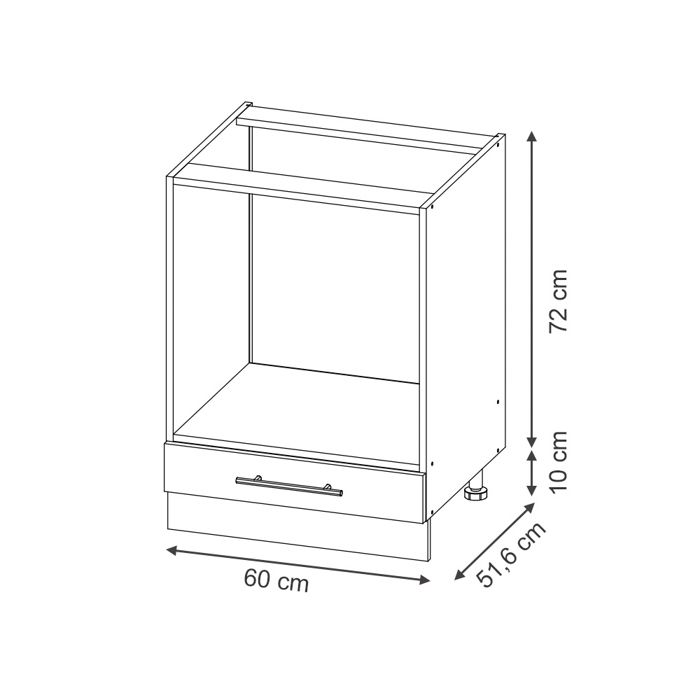 Meuble pour four Fame-Line, 60cm sans PT, Noir rayé/Blanc, Vicco 50977 ...