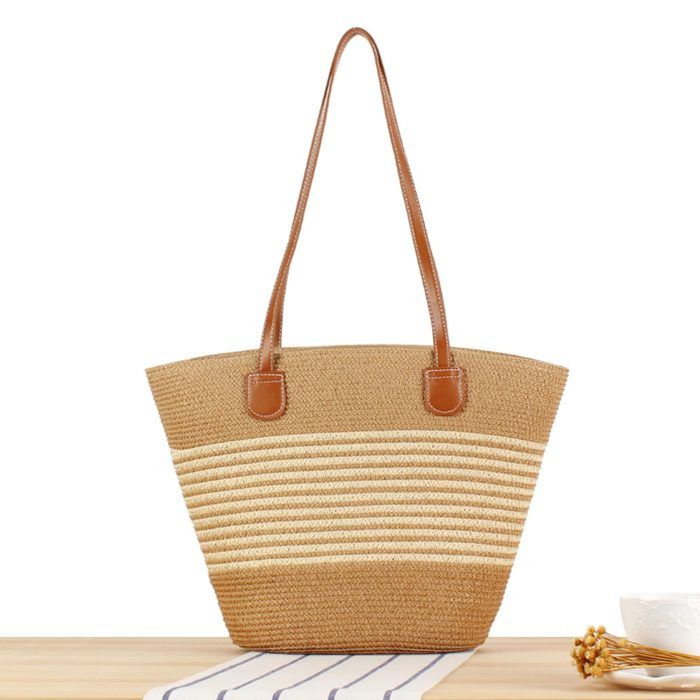 Sac En Paille Femme Bandoulière - Style Plage, Décontracté, Fermeture éclair, Plusieurs Modèles