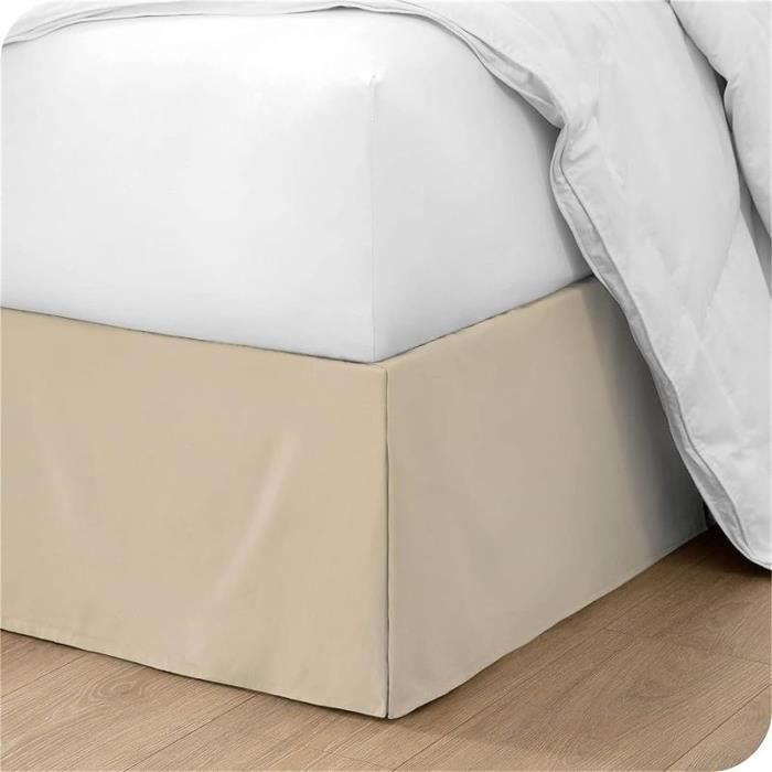 Cache-Sommier à Volants Dentelle – 100x200 Cm Hauteur 37 Cm, Jupe De Lit Élastique Élégante Anti-Poussière