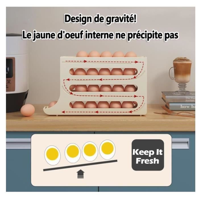 Distributeur D'Œufs Automatique 4 Niveaux Pour Frigo – Rangement Intelligent Et Gain De Place