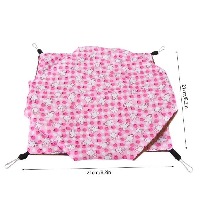 Hamac Double Couche Pour Petits Animaux - Pour Hamster, Chinchilla, Furet, écureuil - En Laine Douce 34x34 Cm - Suspendu Dans La Cage