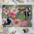 Set de table,Toucan tapis de Table imprimé avec motifs d'animaux d'oiseaux, napperon de cuisine, décoration de réception - Type 15-3