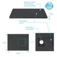 Receveur à poser en matériaux composite SMC - Finition ardoise noire - 70x90cm - ROCK 2 BLACK 70-3