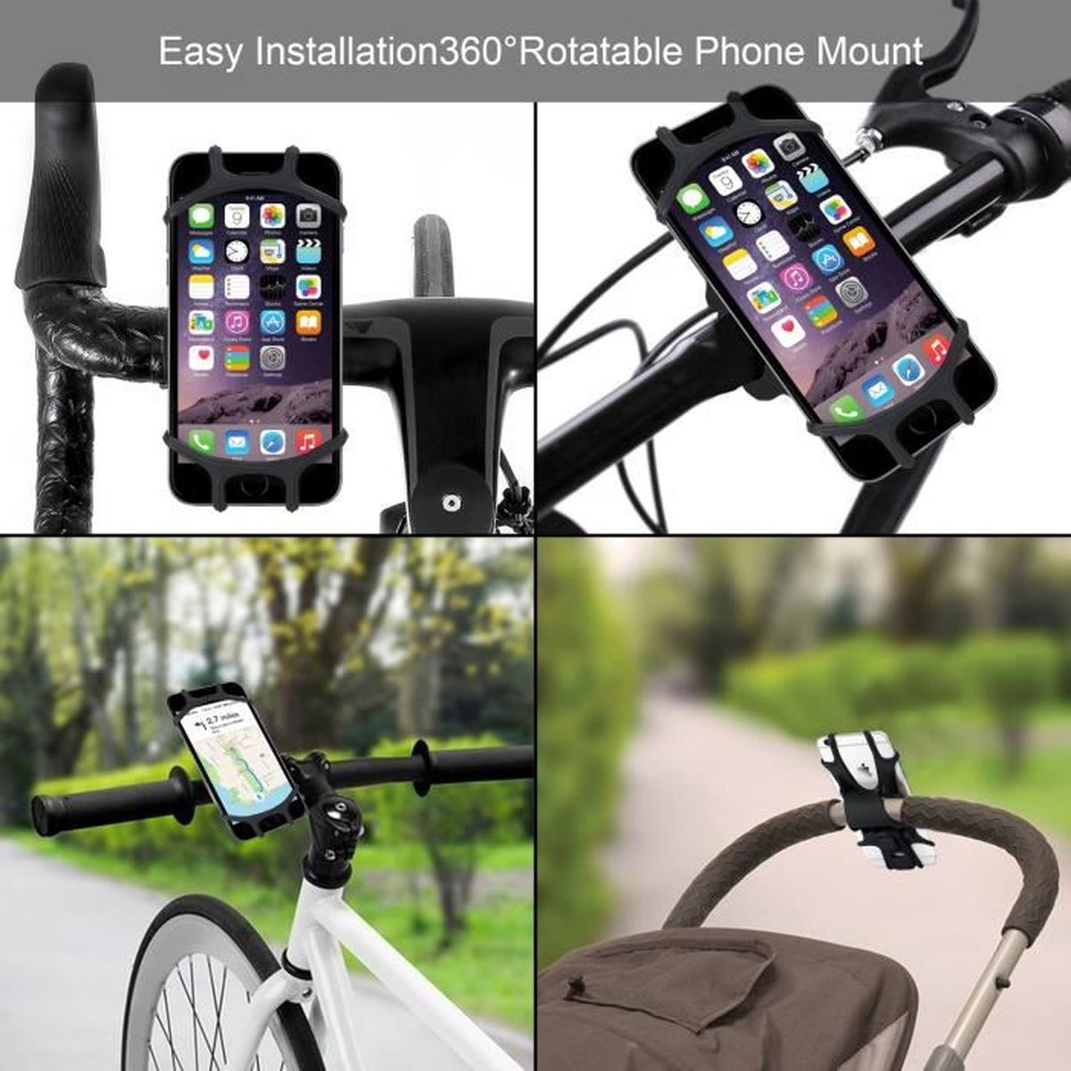 Support Telephone Velo Moto Bicyclette Silicone Reglable Pour Iphone X 8 7 6 Plus Samsung Huawei Et 4 5 6 0 Pouces Smartphones Achat Fixation Support Pas Cher Avis Et Meilleur Prix Cdiscount