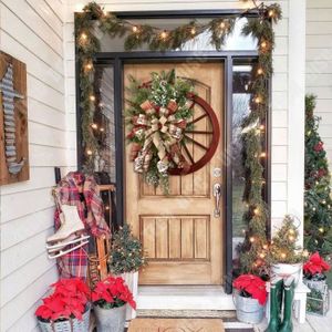 Décoration De Porte De Noël En Bois - Motif Festif Avec Autocollants Inclus - Pour Portes, Fenêtres, Murs