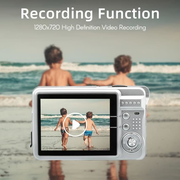 Noir avec carte TF 32 Go-Caméscope vidéo pour enfants et adolescents,  appareil photo numérique, anti-tremblem