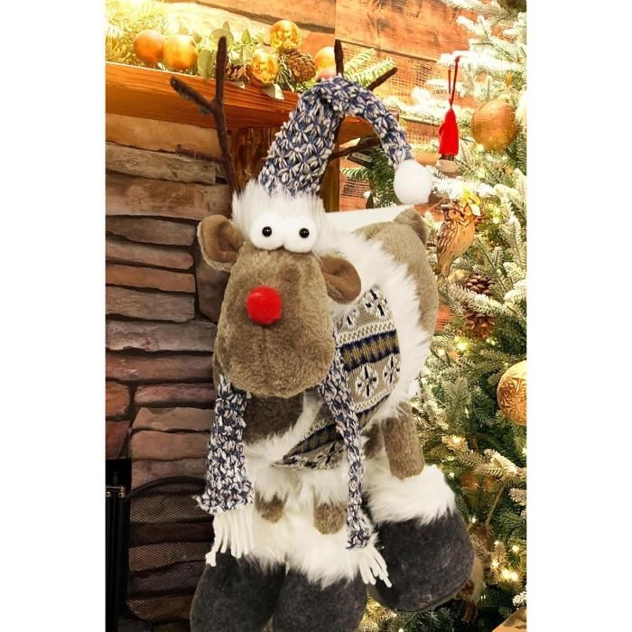 Decoration Elan Renne En Tissu Avec Tenue Adorable Idee De Decoration Originale Ou A Offrir En Cadeau En Hiver Et Penda H7278 Cdiscount Maison