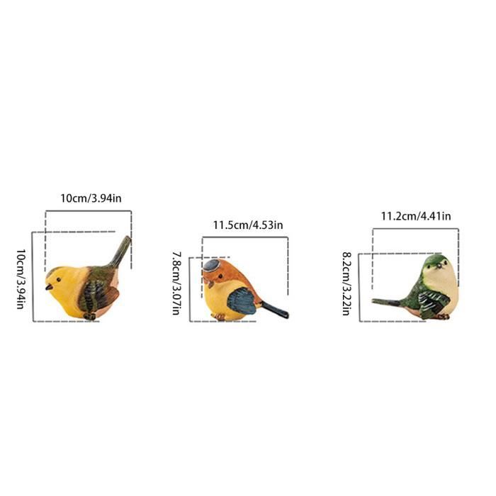 Figurine Perroquet Résine 29-38cm - Ornement Animal Pelouse Jardin DIY Décoration Patio Mariage