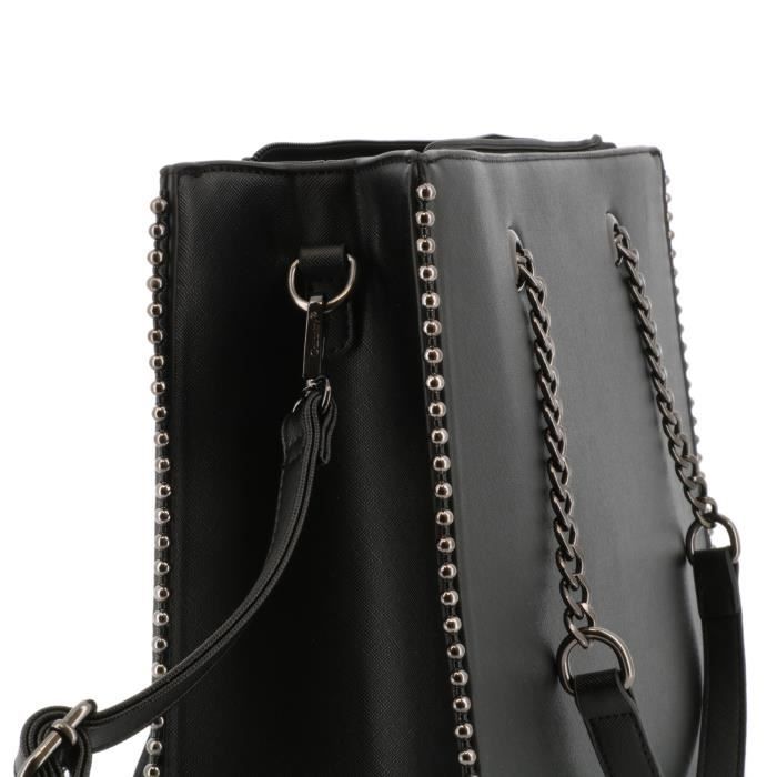 Sac a main noir chaine argent sale