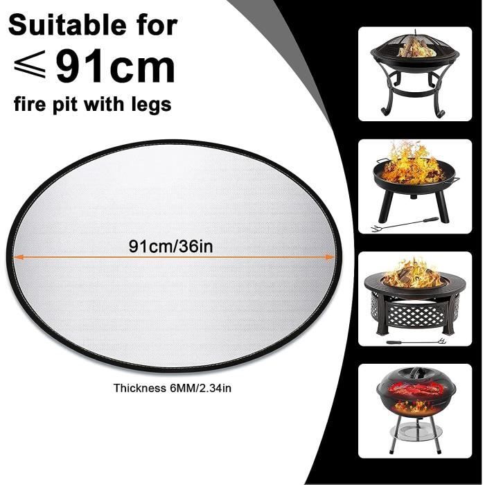 Tapis Rond Ignifuge Diamètre 50 Cm - Silicone, Résiste Jusqu'à 1000°C, Antidérapant - Pour Cheminée De Table, Barbecue Intérieur