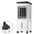 Refroidisseur portable silencieux 75W, télécommande, réservoir 15L, 3 vitesses, minuterie fourni avec cristaux de glace