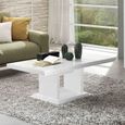 Table Basse Rectangulaire Laque Blanc Potiri Blanc Bois L