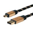 ROLINE CBL GOLD USB2.0,A-5PMINI,M/M,0,8M 11.02.…-0