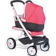 Poussette Landau Bébé Confort 3 en 1 - SMOBY - Roues silencieuses - Rose-0