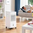MODEZVOUS - Climatiseur Portable Evaporation Purificateur Air Ioniseur Sans Lame avec Eclairage LED 90W - Blanc