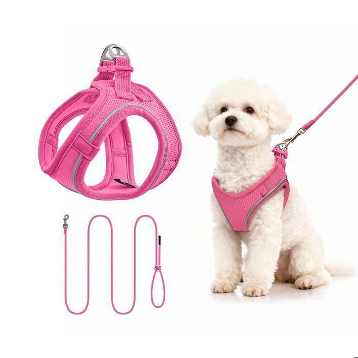 Harnais Pour Chat/chien AUYAO - Taille S/M - Maille Respirante, Réfléchissante - Anti-évasion Avec Laisse - 9