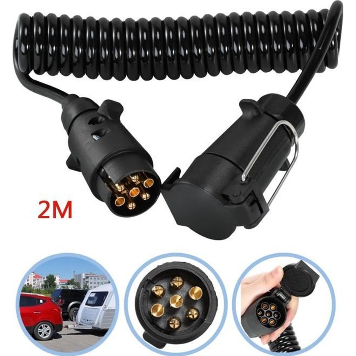 2m Rallonge Connecteur Caravane 12v Voiture Accessoires 7 13 Prise