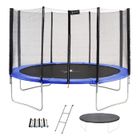 KANGUI Trampoline rond Bleu Ø360cm avec filet, échelle, bâche et kit ancrage