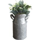 DE MARKT Vase décoratif avec Anse Vase Rustique Chic Vintage en métal français Rustique Primitif Vases de Fleurs Décoration de fête de