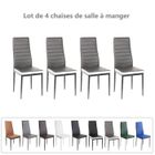 Lot de 4 chaises de salle à manger en similicuir gris avec bordure blanche 40x39x98 cm Willonin®