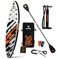 Stand Up Paddle Board gonflable FUXTEC - Sea Cruiser - blanc noir orange - 320 x 81 x 15 cm