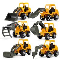 6 Excavator Toys Modèle de véhicule de construction pour enfants