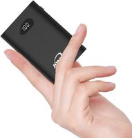 JVGoal Chargeur Portable 13400mAh, Petite Batterie Externe avec 2 Sorties USB-A + 3 Entrées, Power Bank à Affichage Numérique LCD